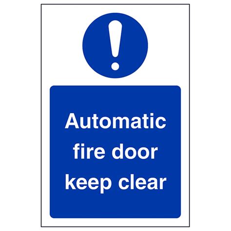 Automatic Fire Door Keep Clear - Portrait | Safety Signs 4 Less