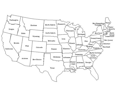 Blank Map Of The United States Labeled