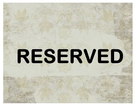 Reserved Sign - Free Printable Sign Templates - Free Printable