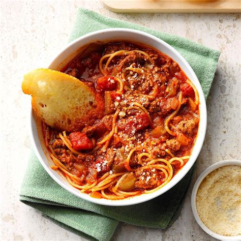 Ground Beef Spaghetti Skillet Recipe | Taste of Home