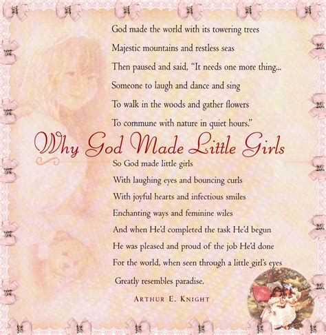 Why GOD made Little Girls | Baby girl quotes, Baby poems, Baby girl poems