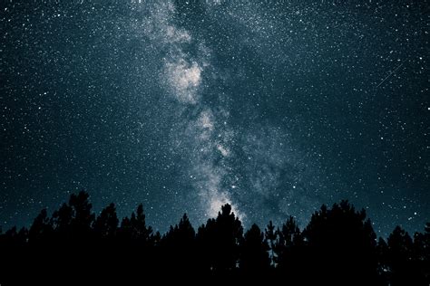 night, sky, starry night, night sky, stars, galaxy, blue, Milky Way ...