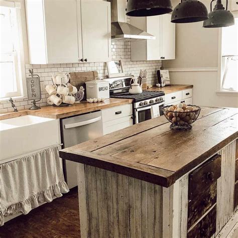 Farmhouse Rustic Kitchen Island With Seating | Ismaelguiade Muntanya