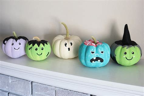 Easy Painted Pumpkins: How to Paint Simple Monster Faces - Aubree Originals