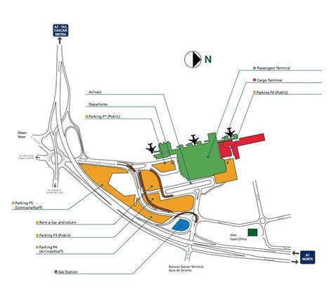 Lisbon airport map - Lisbon international airport map (Portugal)