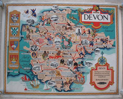 Devon (County Map), by Bowyer. A fabulous and fun pictorial map of ...