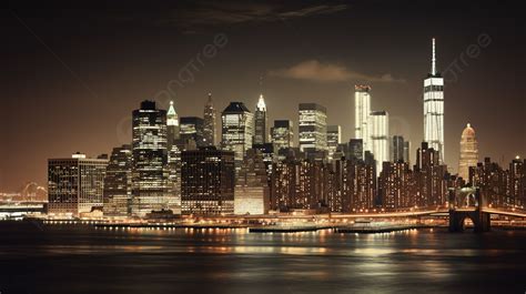 The New York City Skyline At Night Background, Pictures Of Ny City, Ny ...