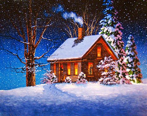 Winter Cabin Christmas Wallpapers - Wallpaper Cave