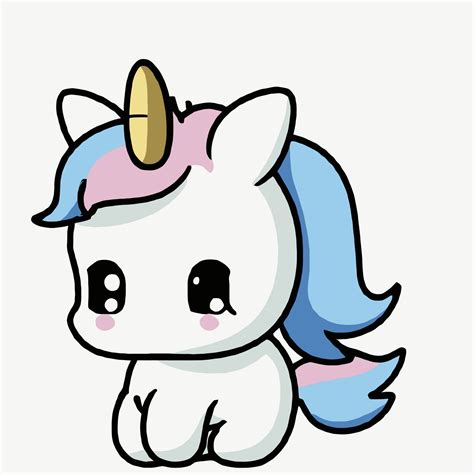 Cute Unicorn illustration Unicorn kawaii chibi vector drawing style ...