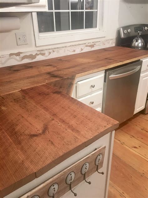 The Long Awaited Home: DIY Reclaimed Wood Kitchen Countertops