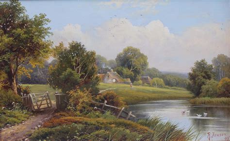 Robert Robin Fenson Fl 1899-1914 Oil Painting English Countryside ...