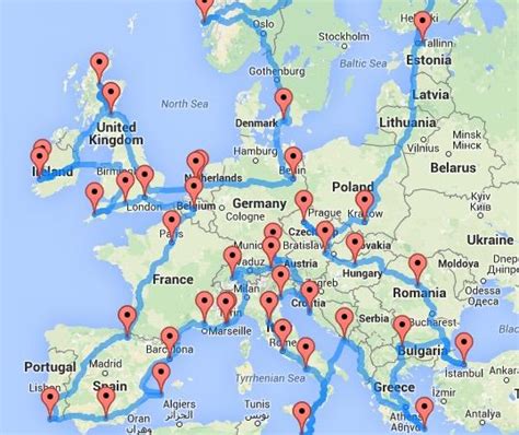 The Ultimate Road Trip Around Europe in One Cool Map