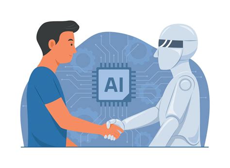 Human and Robot Shaking Hand Concept Illustration 10873996 Vector Art ...