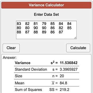 Variance Calculator