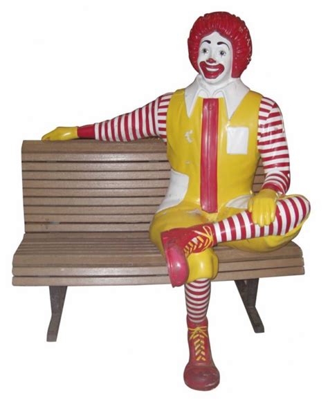 176: Garden bench with Ronald McDonald statue : Lot 176