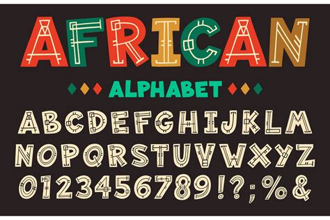 African letters. Hand drawn ancient tribal decorative abc (975616 ...