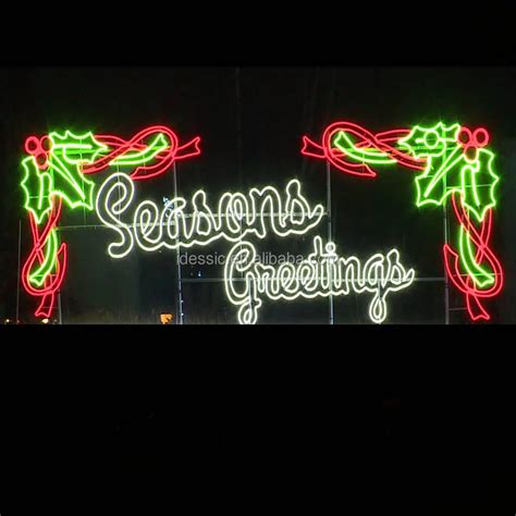 Outdoor Large Merry Christmas Rope Light Sign Lighted Words For Holiday ...