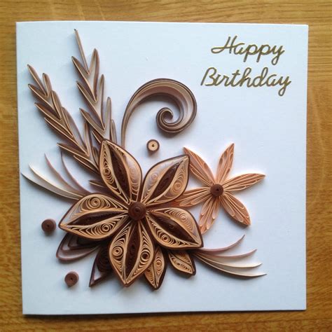 Quilling Birthday Card Browns