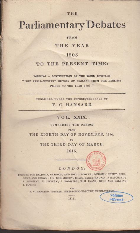 Parliamentary debates from the year 1803 to the present time ; forming ...