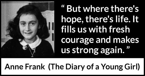 Anne Frank: “But where there's hope, there's life. It fills...”