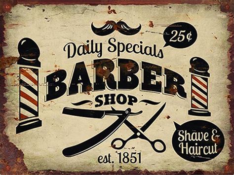 Custom barber Shop Vintage Metal Sign - Etsy