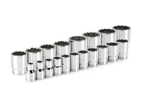 19-Piece 1/2 Inch Drive 12-Point Socket Set (3/8–1-1/2 in.) | TEKTON