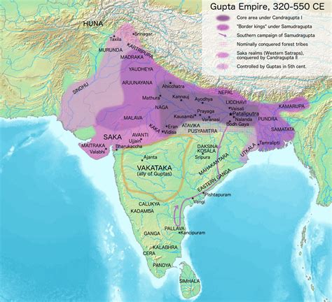 Extent of the Gupta Empire, 320-550 CE (Illustration) - World History ...