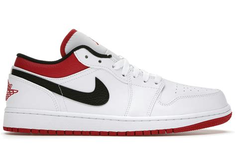 Jordan 1 Low White University Red Black - 553558-118