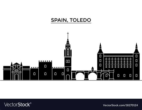 Spain toledo architecture city skyline Royalty Free Vector