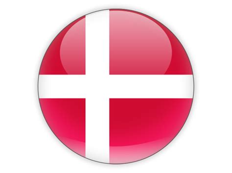 Round icon. Illustration of flag of Denmark