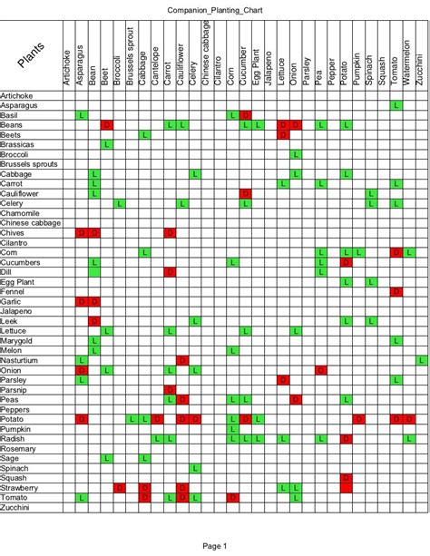 Companion Planting Chart - Vegetable Garden Tips and Hints