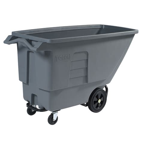 Shop Toter 201.97-Gallon Textured Industrial Gray Plastic Wheeled Trash ...