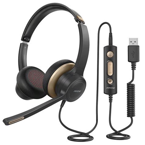 Mpow 328 USB/3.5mm Computer Headset with Microphone, Comfort-fit 4.8oz ...