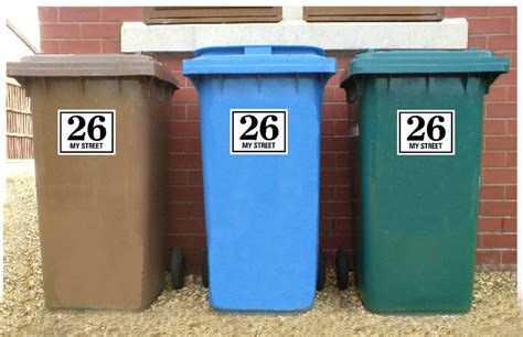 WHEELIE BIN NUMBERS - HOUSE NUMBER/NAME AND STREET NAME - Decal Heads