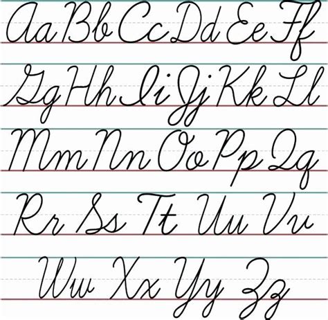 Free Printable Cursive Alphabet Chart Printable Cursive Alphabet ...