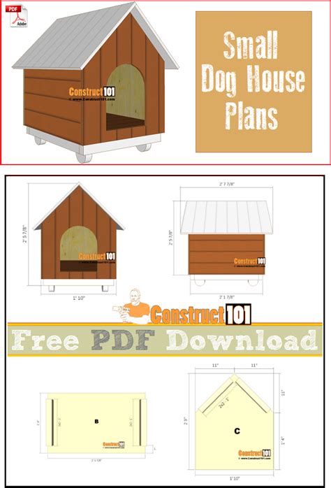 Small Dog House Plans - PDF Download - Construct101