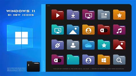 Icons Windows 11-style color folders download on VSThemes.org