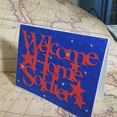 WELCOME HOME SOLDIER Greeting Card. Handmade W/red White and - Etsy