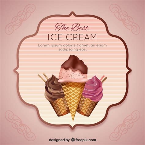 Elegant vintage ice cream background Vector | Free Download