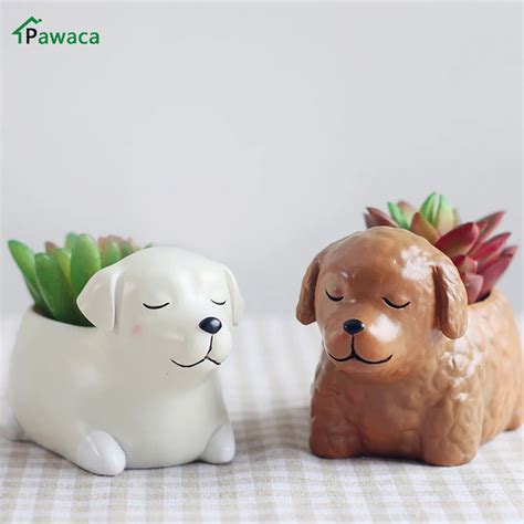 Office Decor Cute Cartoon Dog shaped Flower Pot for Succulents Fleshy ...