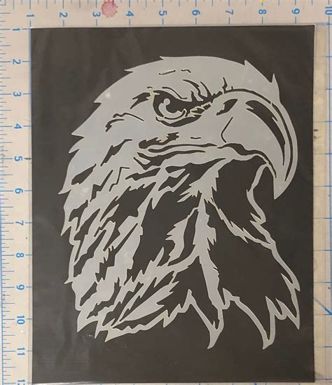 Laser Cut Eagle Head Stencil Design 10 Mils Reusable Mylar for Airbrush ...