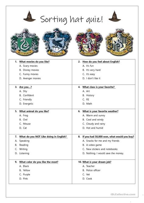 Harry Potter Sorting Hat Quiz | Harry potter sorting hat quiz, Harry ...