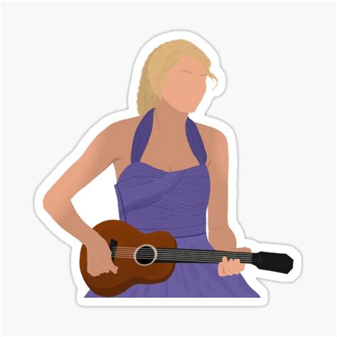 "taylor with her guitar on stage purple dress country era " Sticker for ...