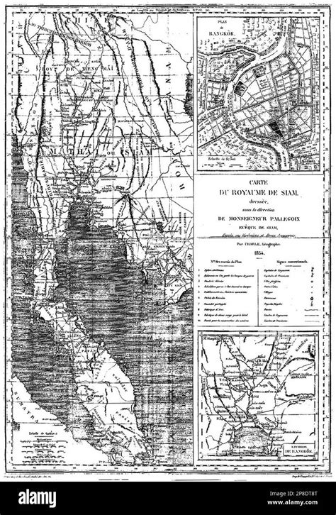 Map of the kingdom of Siam (1854 Stock Photo - Alamy