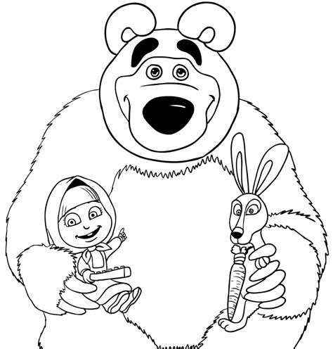 Masha And The Bear Coloring Pages at GetDrawings | Free download