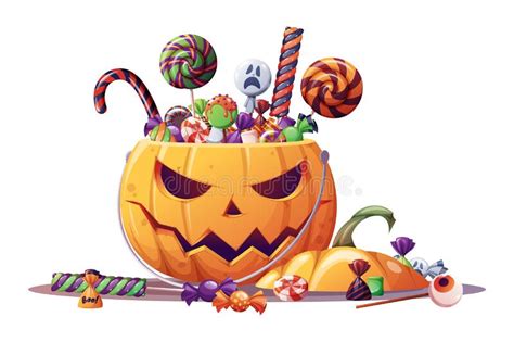 Halloween Pumpkin with Candies. Pumpkin Trick or Treat Bag. Halloween ...