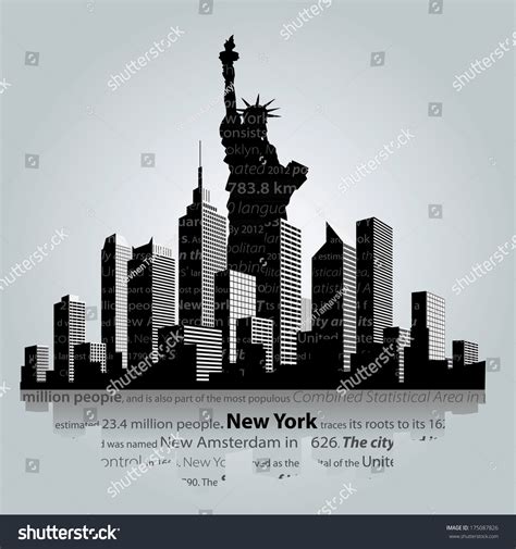 New York City Silhouette. Stock Vector 175087826 : Shutterstock