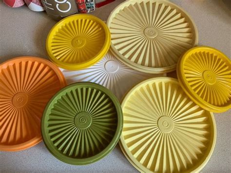 Vintage 8 Green Servalier Tupperware Container Round Replacement Lid ...