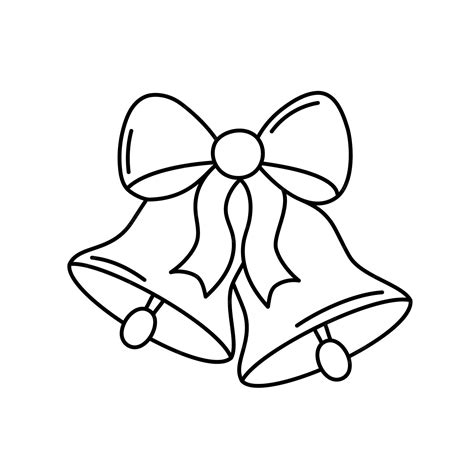 Premium Vector | Jingle bells isolated Vector outline illustration of ...