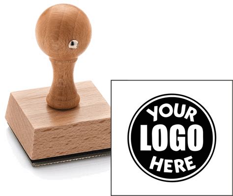 Custom Logo Stamp with Wooden Handle